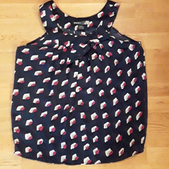 EUC navy printed  tank top - Picture 1 of 3